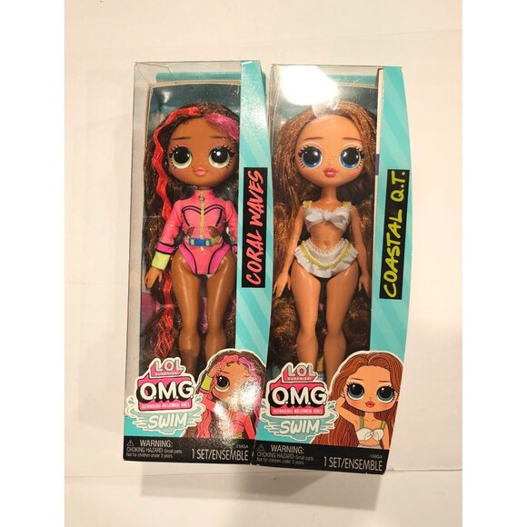 L. O. L. Surprise! O.‎ M. G. Swim Fashion Dolls: Coastal Q.T. + Coral Waves - Picture 1 of 2